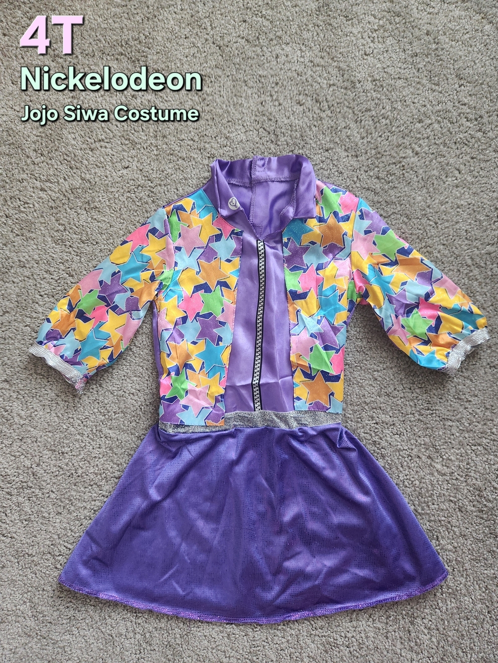 Nickelodeon JoJo Siwa Purple Star Dress Halloween Costume - 4T